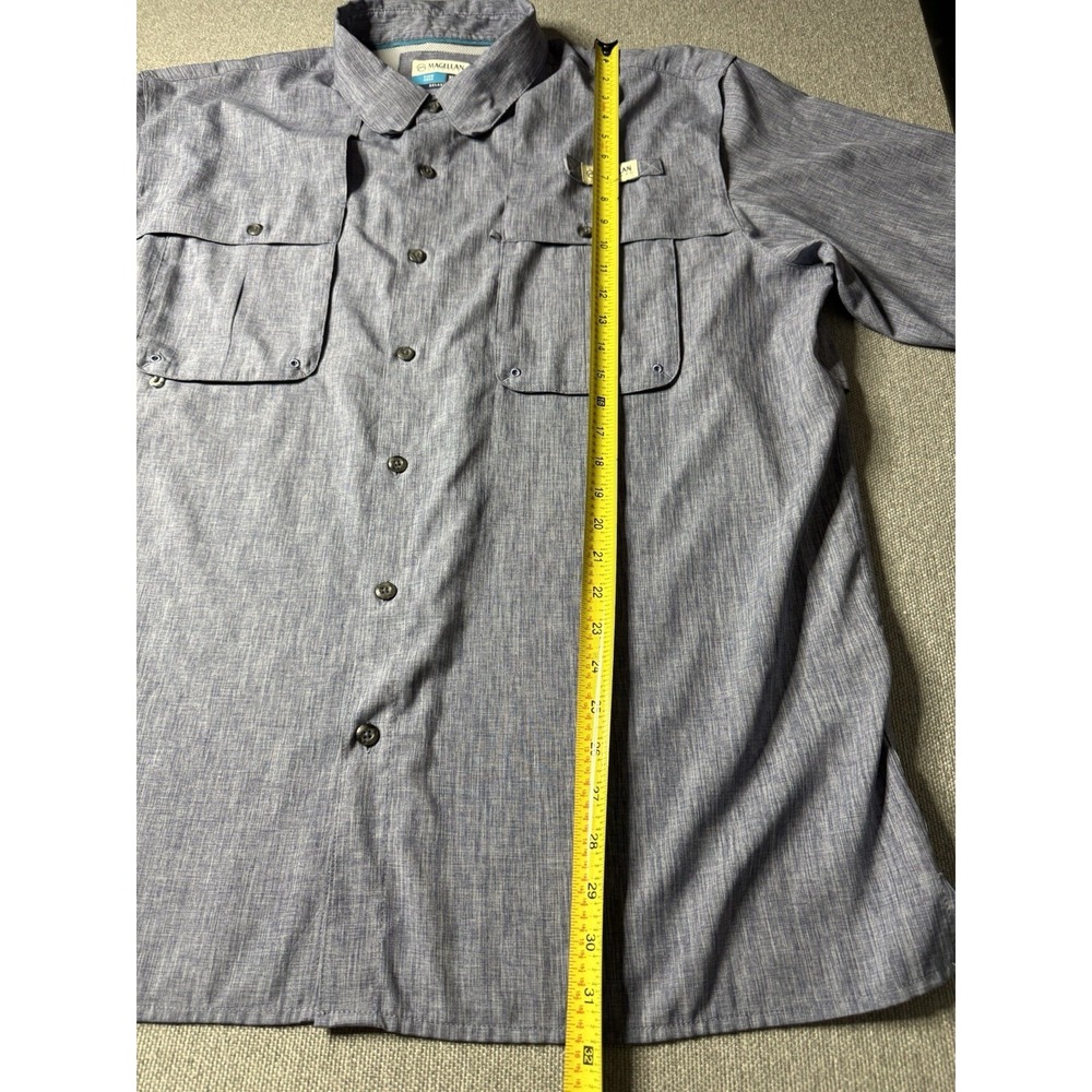 Magellan Fish Gear Shirt Mens XL Blue Fishing Button Up Vented Moisture Wicking - Picture 9 of 16